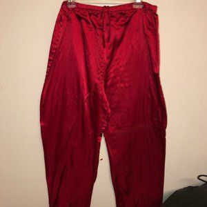 Silk Red Pajama Pants